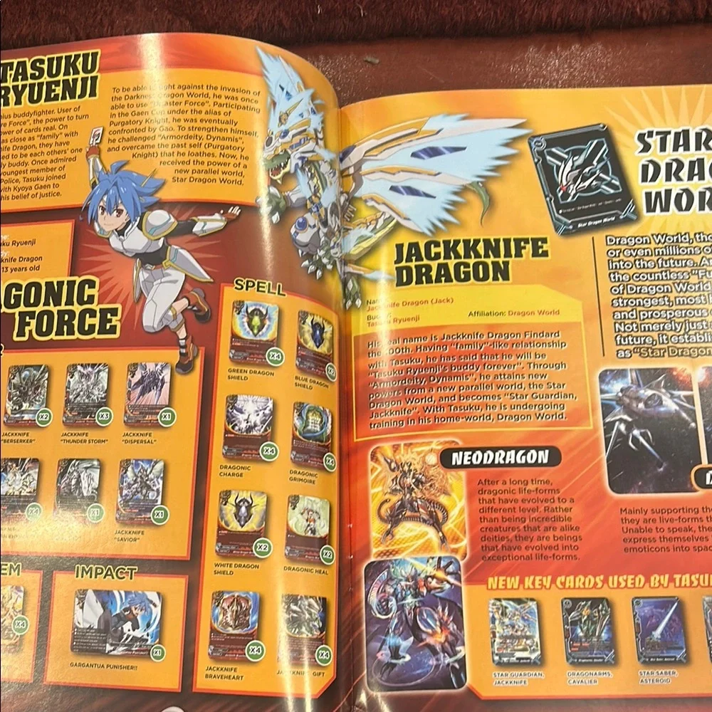 vanguard cardfight fan book with card. 2 sided book